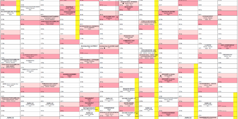 Jahreskalender Inseldorf WARDT 2026